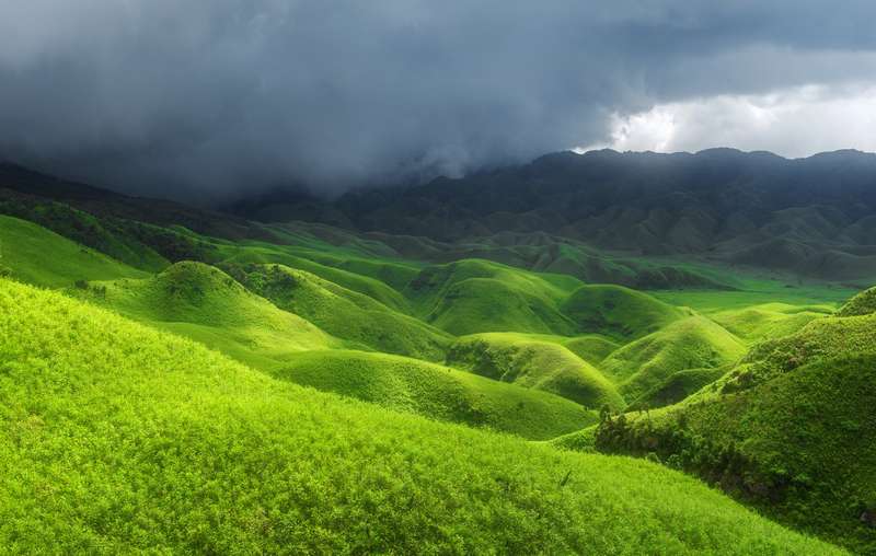 Foggy valley landscape, representative of Jatinga